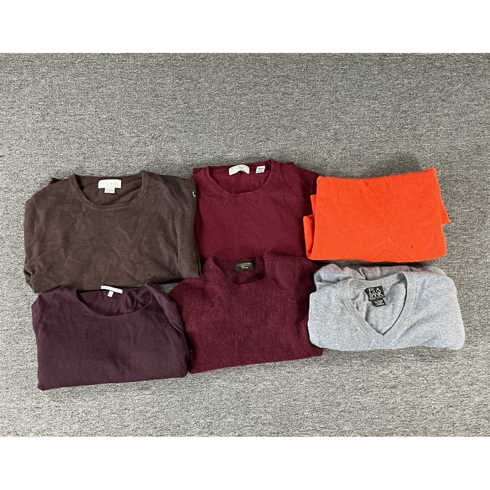 100% Cashmere Sweaters Scarf Lot of 6 Flawed Bundle Crafters Cutters Fabric DIY